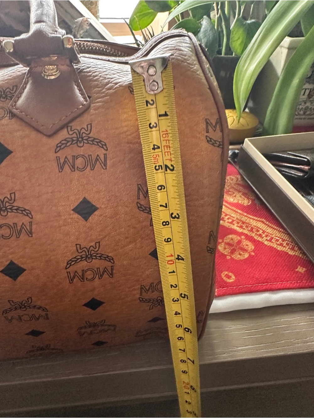 Vintage MCM Cognac Visetos Monogram Boston Satchel Bag - Picture 16 of 16